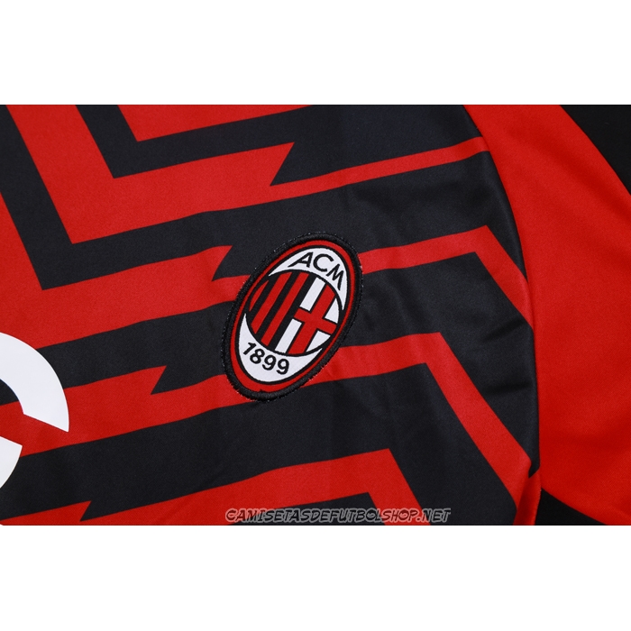 Chandal del AC Milan 23-24 Manga Corta Rojo y Negro
